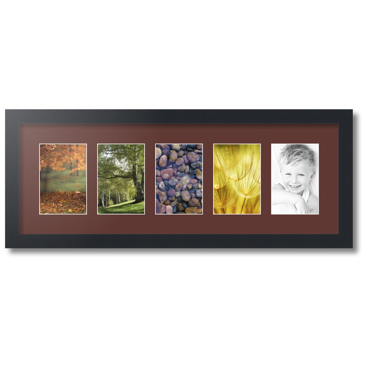 ArtToFrames Collage Photo Picture Frame with 5 - 4x6 inch Openings, Framed in Black with Over 62 Mat Color Options and Plexi Glass (CSM-3926-153)